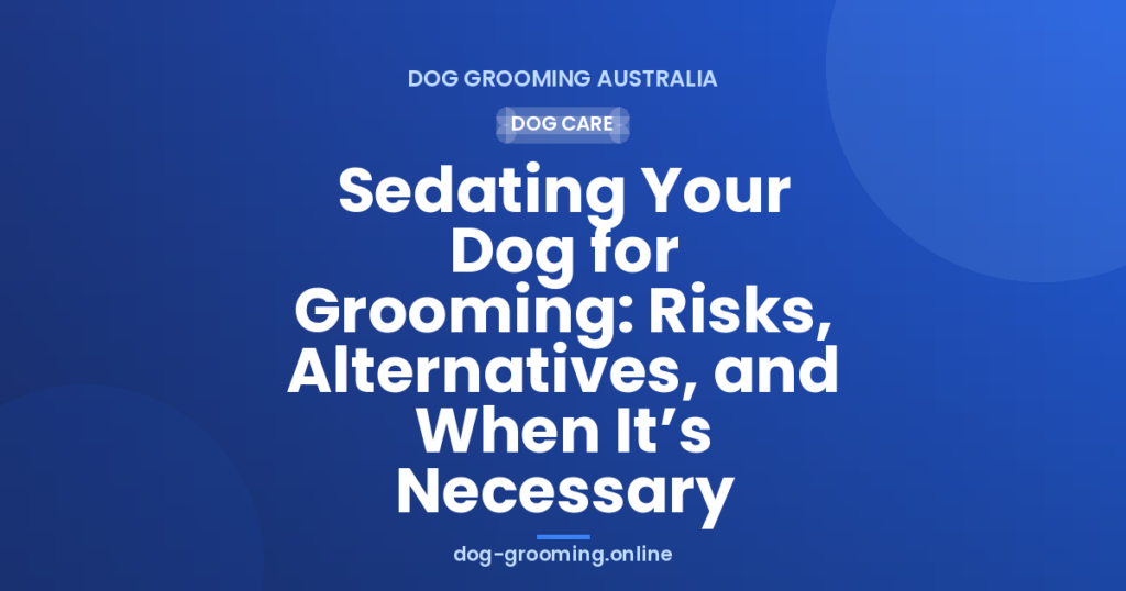 Sedating Your Dog for Grooming: Risks, Alternatives, and When It’s Necessary