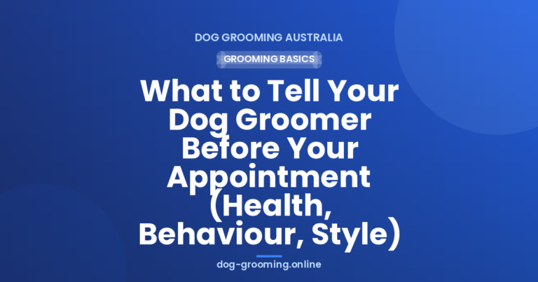 What to Tell Your pet groomer Before Your Appointment (Health, Behaviour, Style)